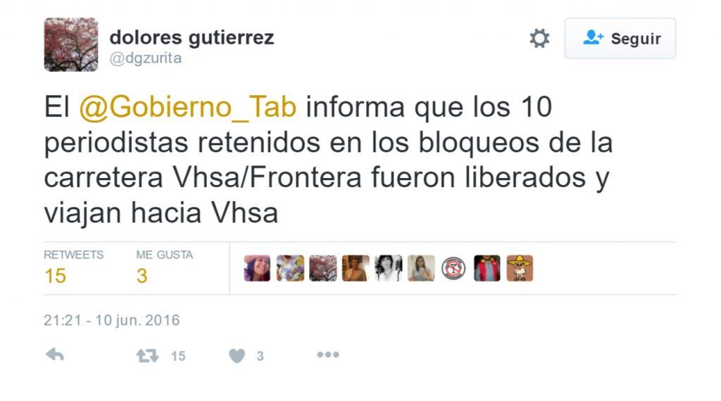 Liberan a periodistas retenidos en Tabasco - Tuit-Tabasco-1024x570