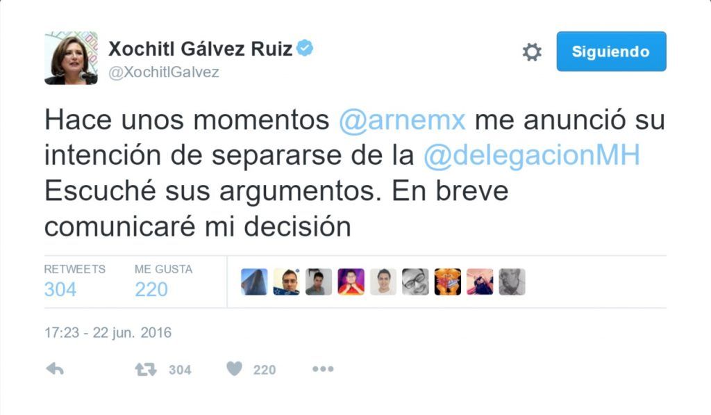 Se va el city mánager de MH. Dice que es temporal - Tuit-Xochitl-Galvez-1024x597