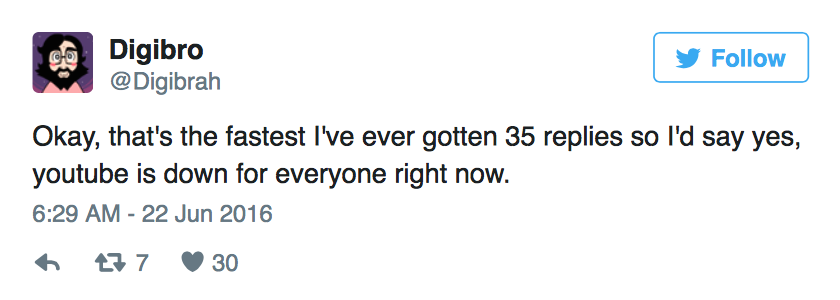 Se registra la mayor caída de YouTube - YouTube-Twitter