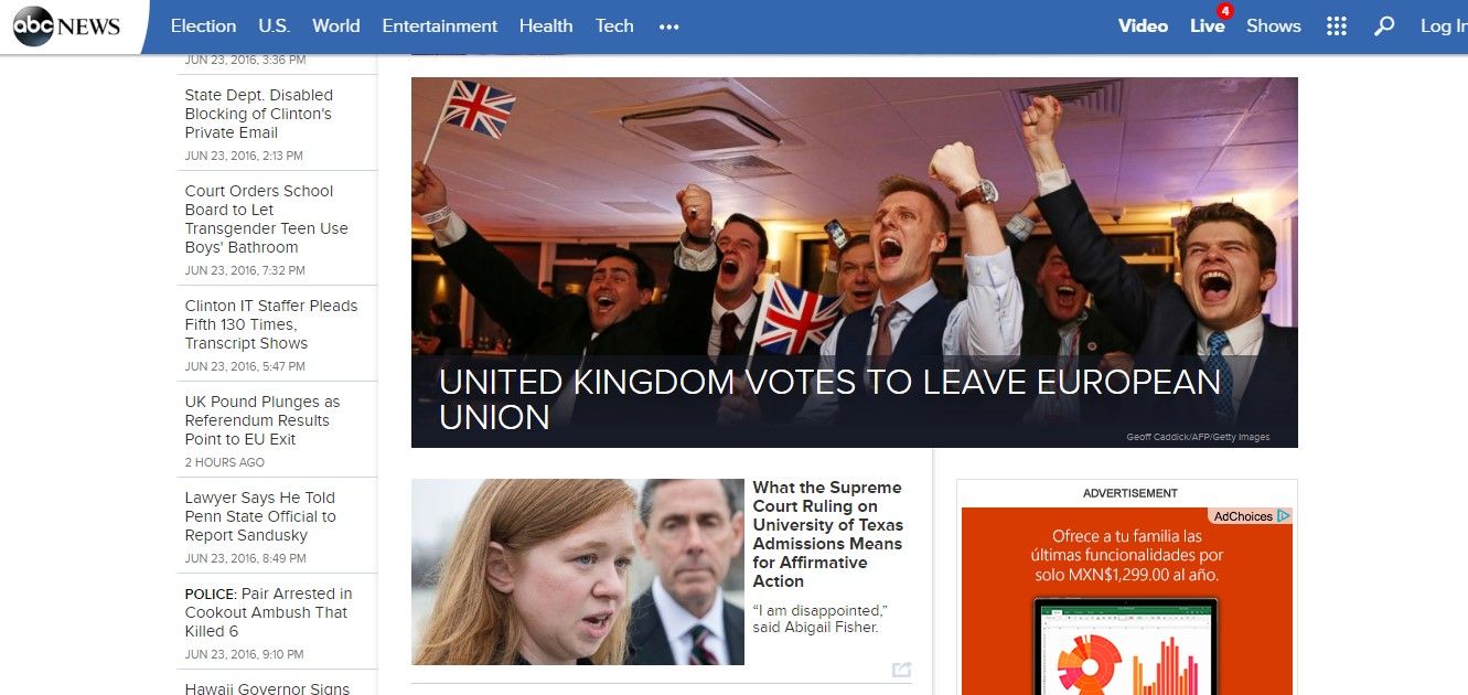 Reacciones de los medios tras el Brexit - abc-news