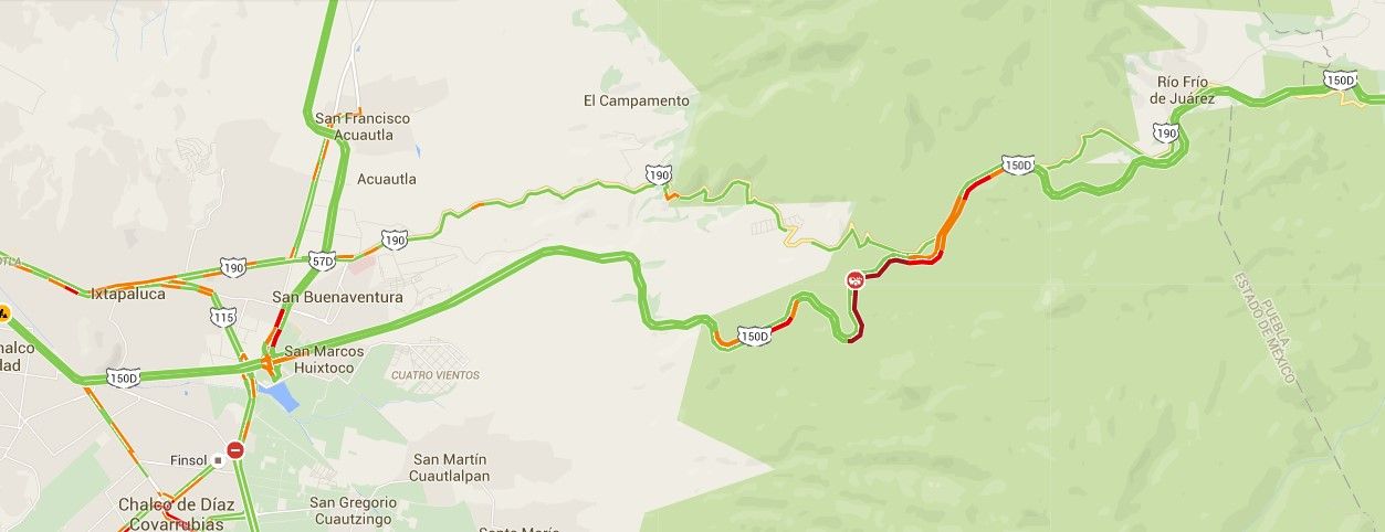 Vuelca tráiler sobre la Autopista México-Puebla - accidente-México-Puebla
