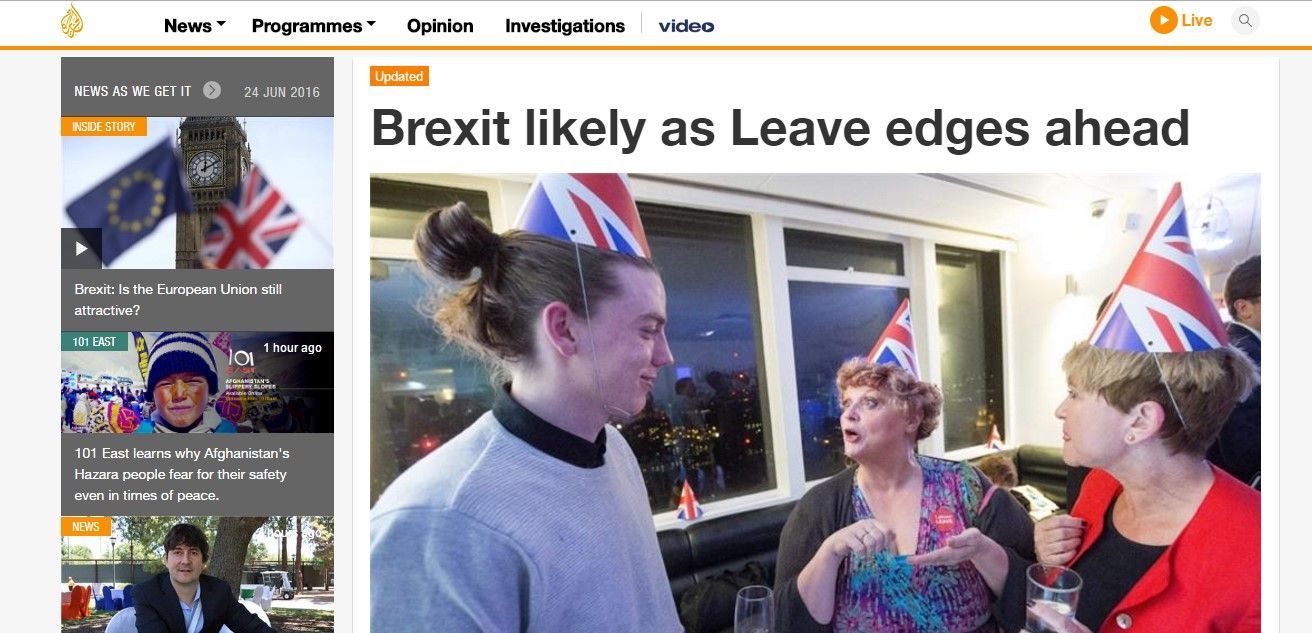 Reacciones de los medios tras el Brexit - al-jazeera