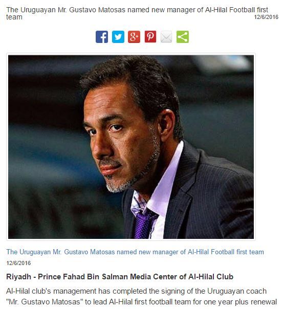 Gustavo Matosas dirigirá en Arabia - alhilal