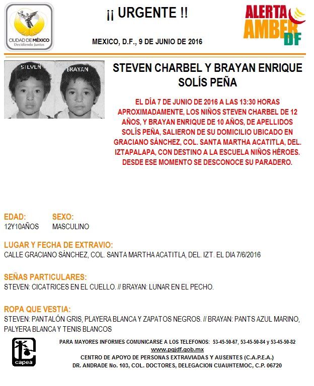 Activan Alerta Amber para localizar a hermanos menores de edad - amber