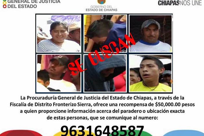 Ofrecen 50 mil pesos por agresores de maestros en Comitán - buscados-PGJ-chiapas-Proceso