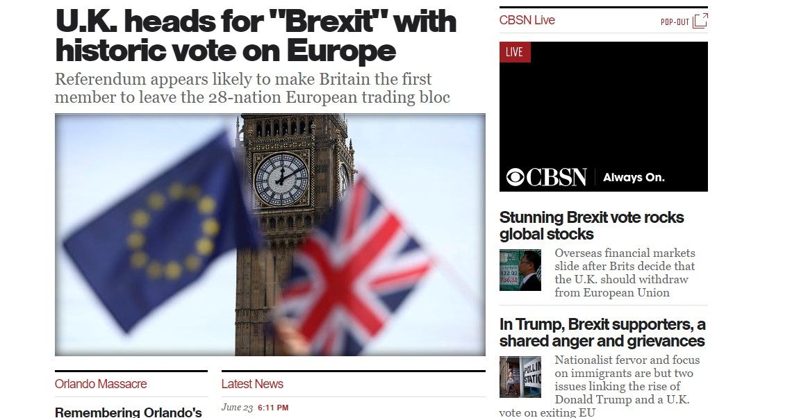 Reacciones de los medios tras el Brexit - cbs-news