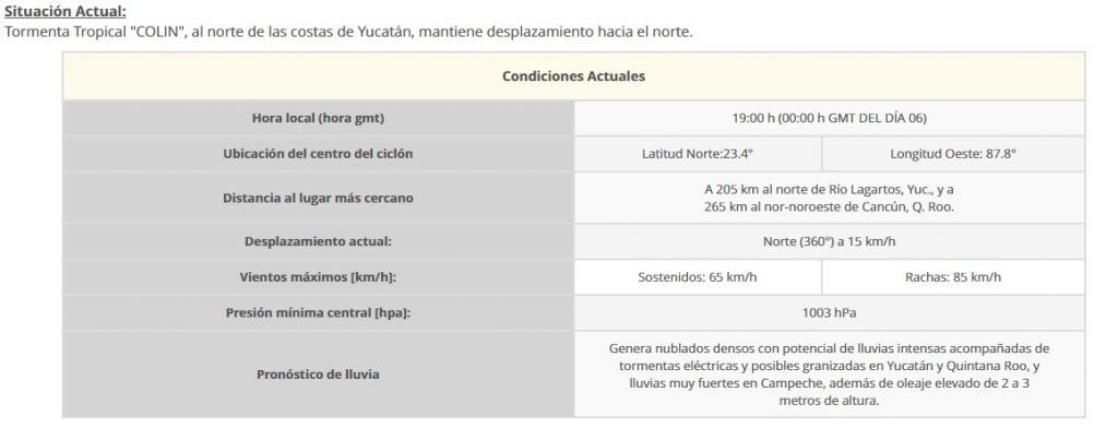 Surge la tormenta Colin cerca de la Península de Yucatán - colin-1-1024x392