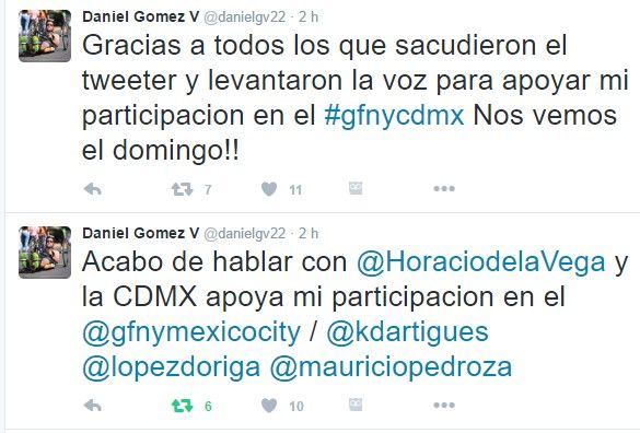 Permiten a atleta con discapacidad competir en carrera en la Ciudad de México - daniel-gomez-de-la-vega-tuit