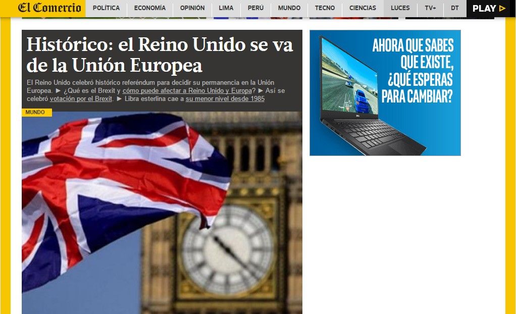 Reacciones de los medios tras el Brexit - el-comercio