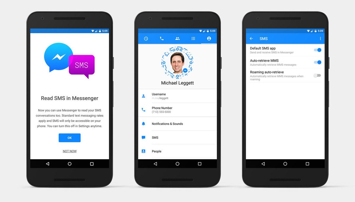Messenger de Facebook ahora podrá enviar SMS