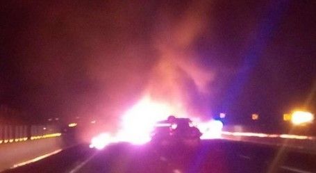 Microbús vuelca en la México-Puebla - incendio-pipa-televisa