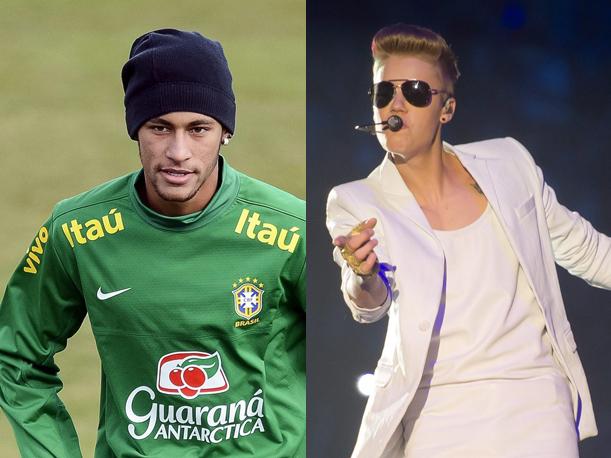Justin Bieber presumió a Neymar su habilidad con el balón