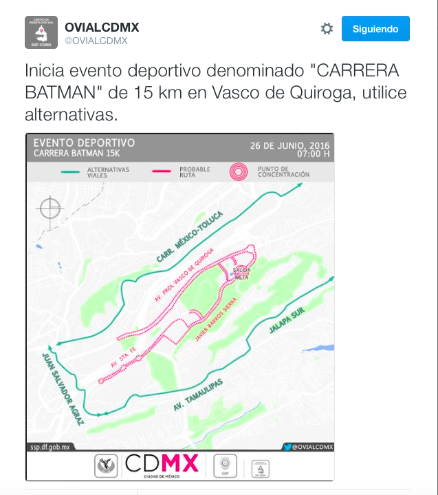 Cierran vialidades capitalinas por carreras atléticas - la-batman-15-