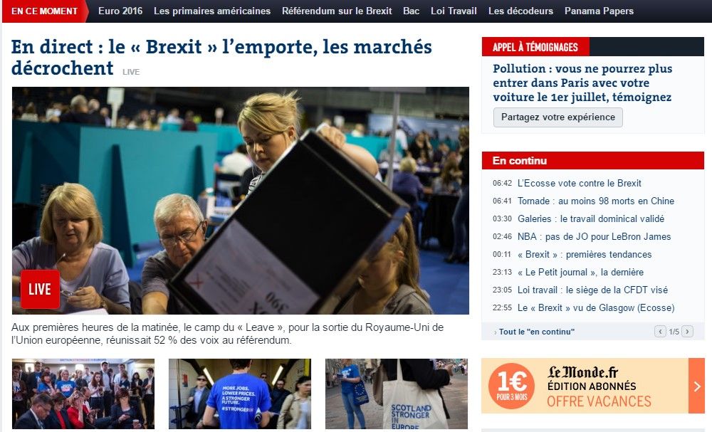 Reacciones de los medios tras el Brexit - le-monde