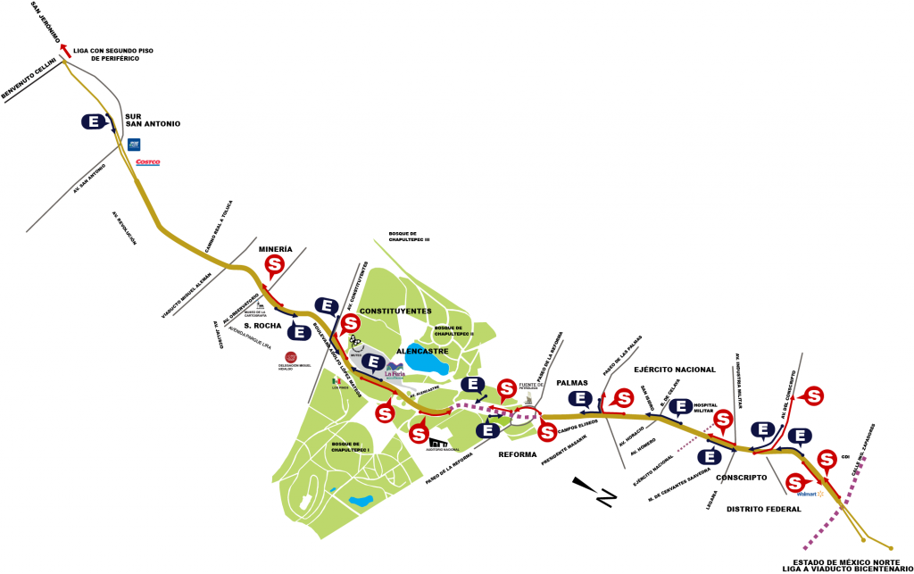 Se prevé aumento del 24 por ciento al segundo piso del Periférico - mapa-1024x643