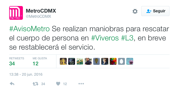 Muere persona al lanzarse a las vías del Metro - metro-viveros