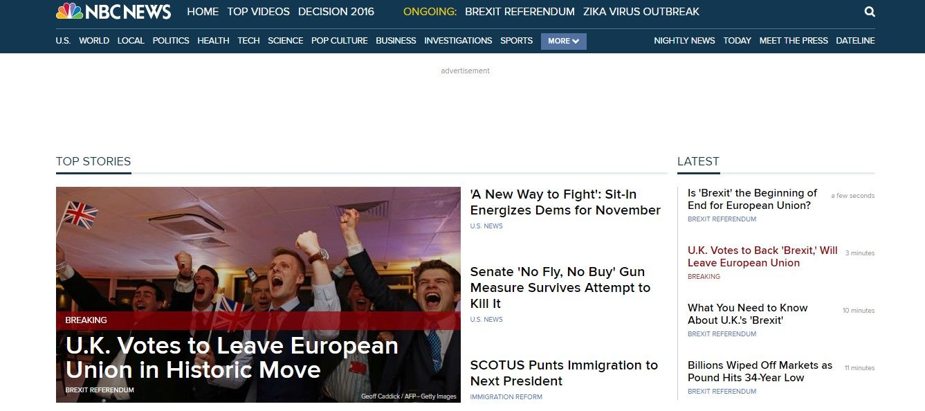 Reacciones de los medios tras el Brexit - nbc-news