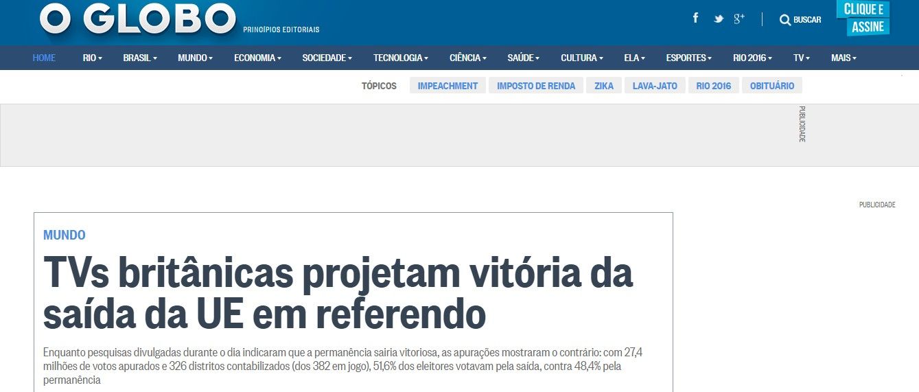 Reacciones de los medios tras el Brexit - o-globo