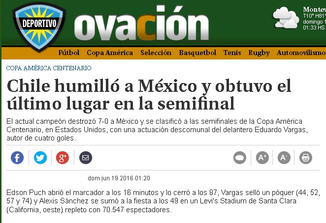 Medios internacionales destacan derrota de México - ovacion