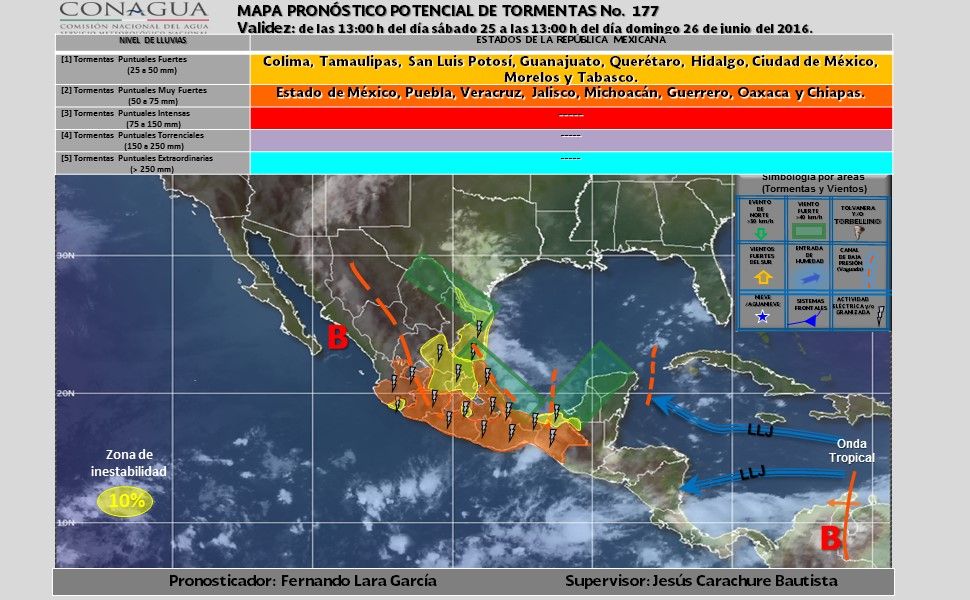 Continúan las lluvias en todo el país - potencial_tormentas-1-2