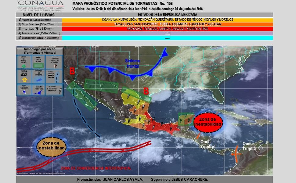Continuarán las lluvias en casi todo el país - potencial_tormentas-2