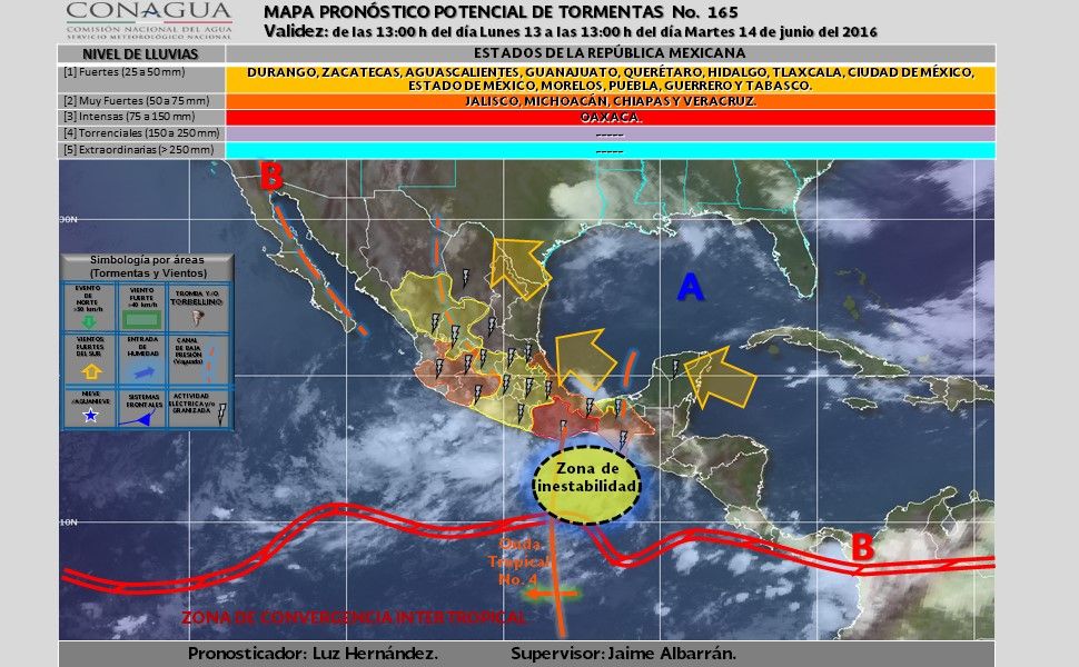 Onda tropical 4 provocará lluvias en el sur del país - potencial_tormentas-5