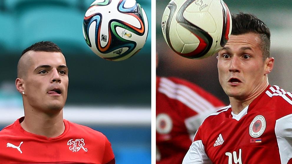 Mamá de los hermanos Xhaka con camiseta apoya a los dos