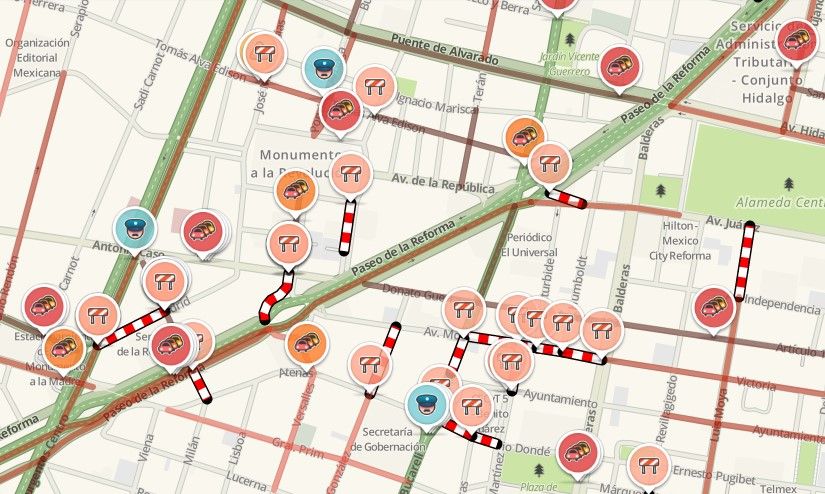 CNTE bloquea varios puntos de la Ciudad de México - CNTE-marcha-13jul-waze