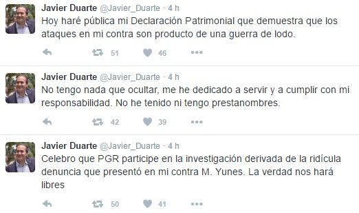 Javier Duarte presentará hoy su declaración patrimonial - Javier-Duarte-tuits-declaración