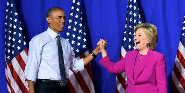 Hillary Clinton hace campaña junto a Barack Obama