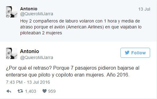 Pasajeros se bajan del avión al enterarse que las pilotos eran mujeres - Screenshot_11-3