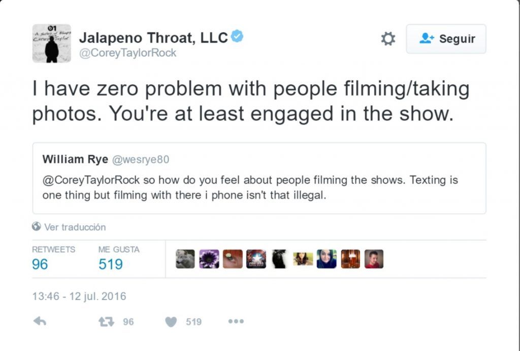 Video: vocalista de Slipknot tira teléfono a un fan - Tuit-Corey-Taylor-2-1024x692