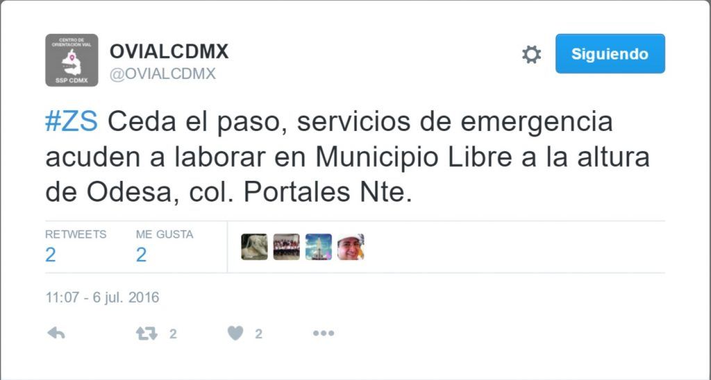 Desalojan a 50 personas por fuga de gas en la colonia Portales - Tuit-OVIALCDMX-Fuga-de-Gas-Portales-1024x548