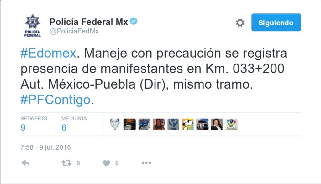 Bloquearon manifestantes la México-Puebla - Tuit-policía-federal-1024x588