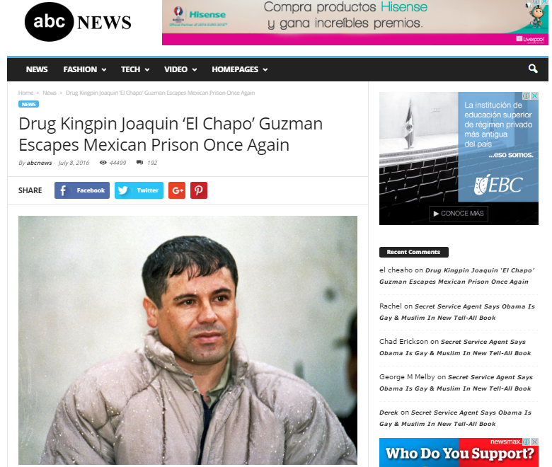 "El Chapo no se ha fugado": Osorio Chong - abc-false