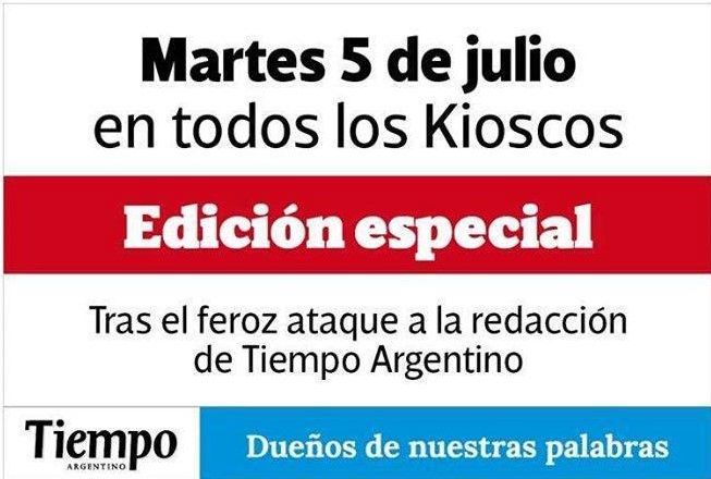 Vandalizan redacción de medio de comunicación argentino - ataque-tiempo-argentino