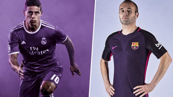 Presentan uniformes del Real Madrid y el Barcelona