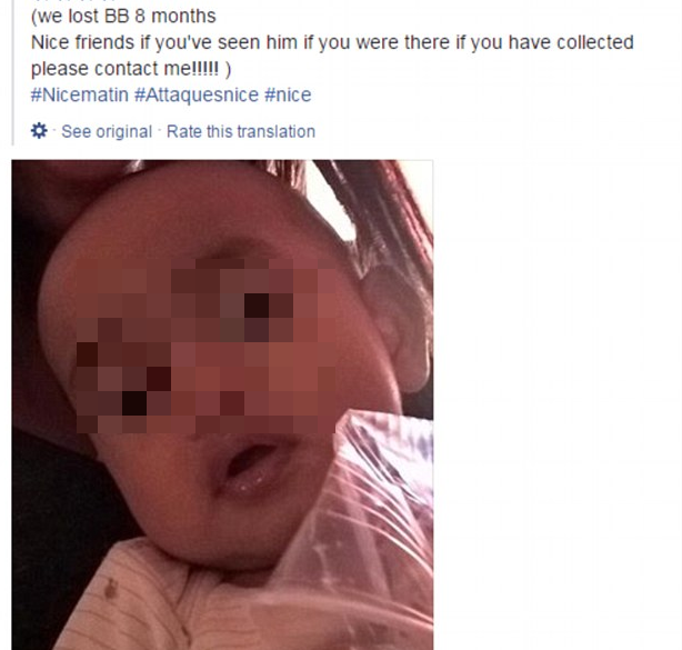 Mujer que perdió a su bebé en la masacre de Niza lo recupera por Facebook - bebe-fb-1