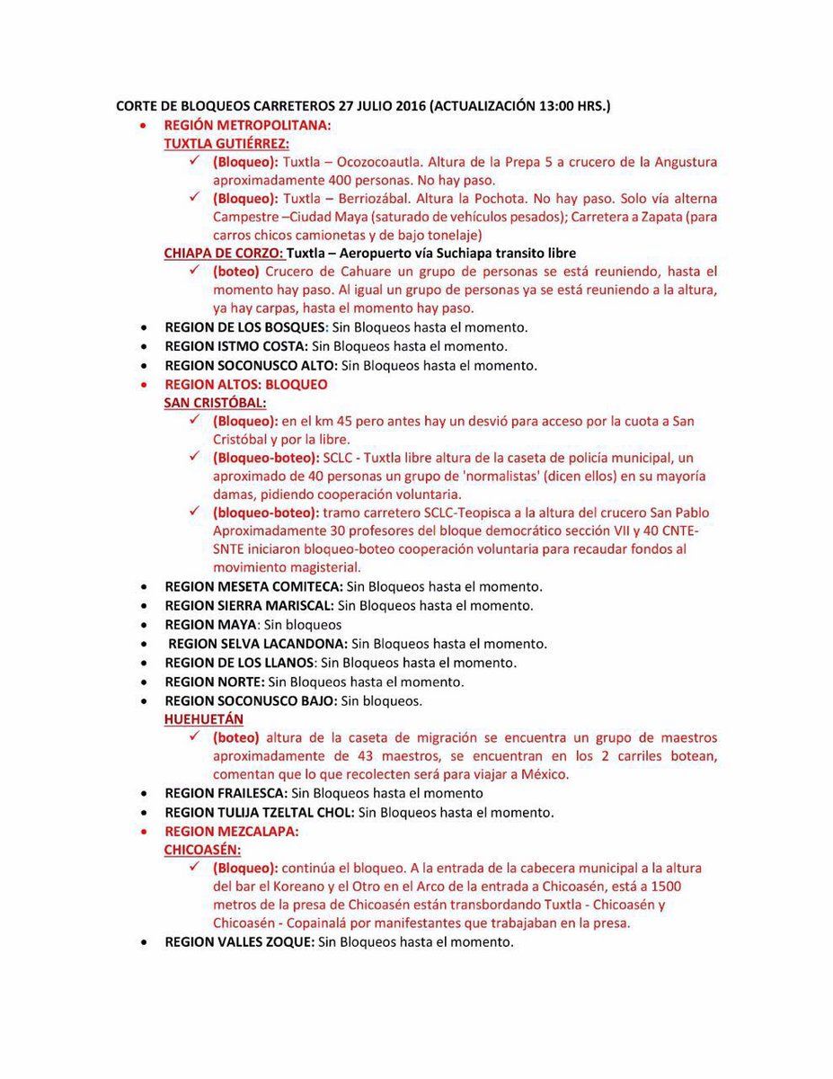 Mantienen maestros bloqueos en Chiapas - bloqueos