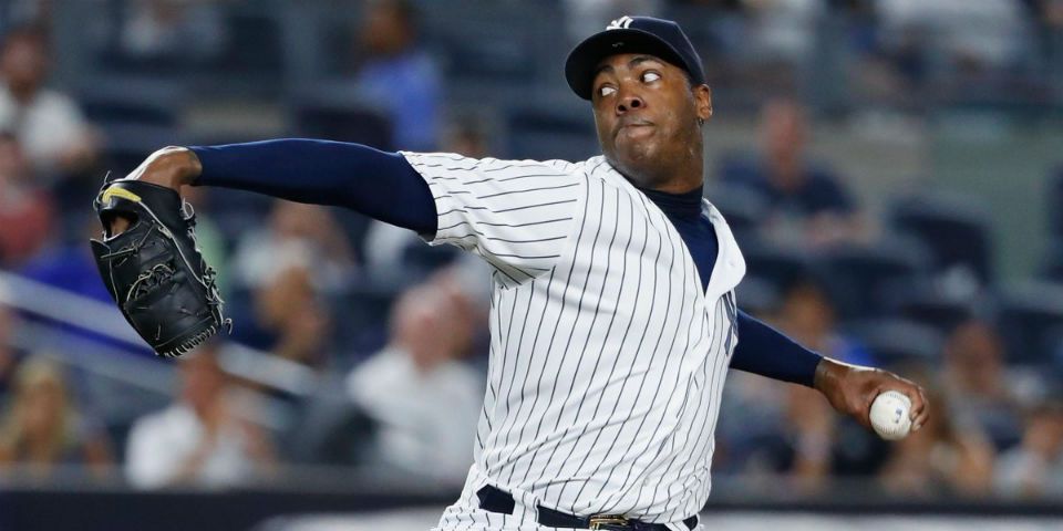 Aroldis Chapman registra lanzamiento de 105 millas por hora