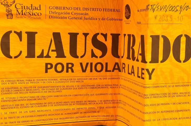 'Mala Copa' clausura dos negocios en la Álvaro Obregón - clausurado