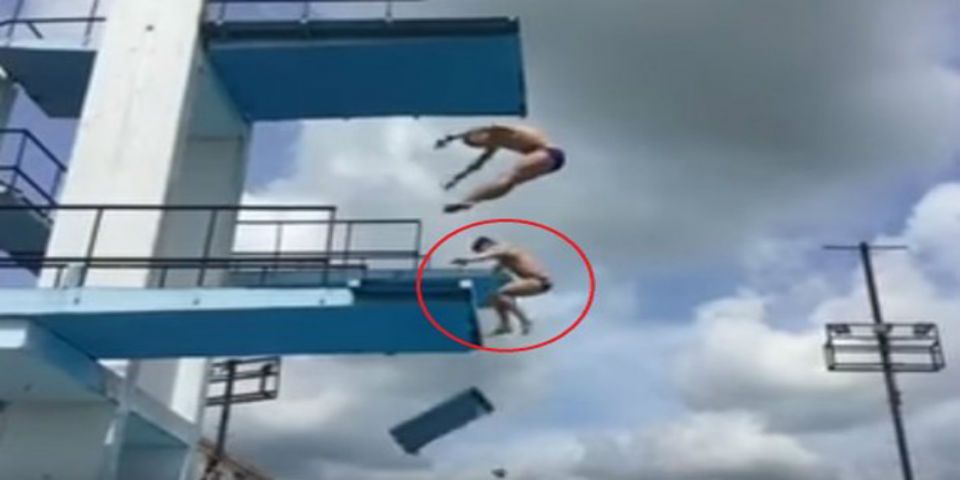 Video: plataforma se rompe durante entrenamiento de clavadistas