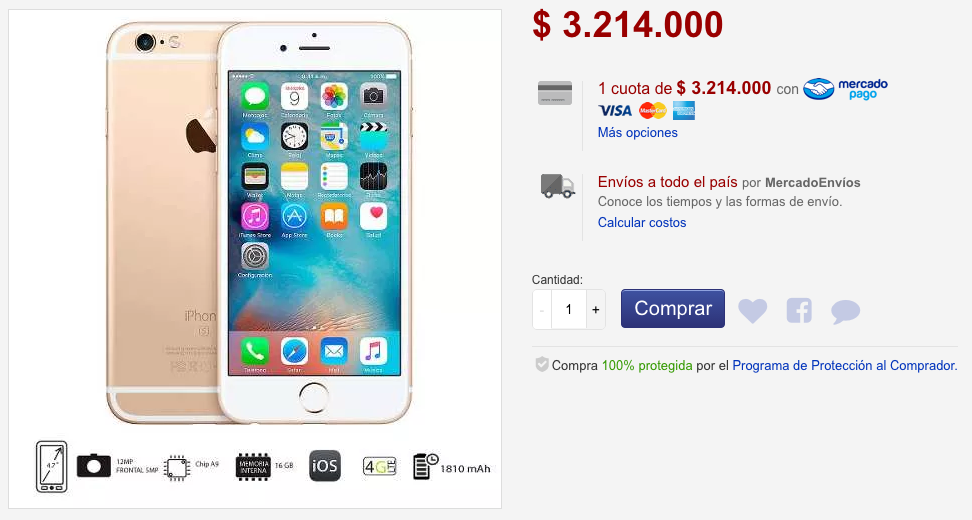 Los precios del iPhone alrededor del mundo - colombia-6s