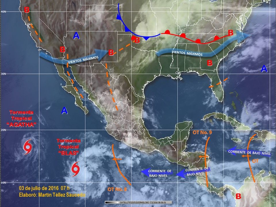 Dos tormentas tropicales causan lluvias en el país - imagen_interpretada