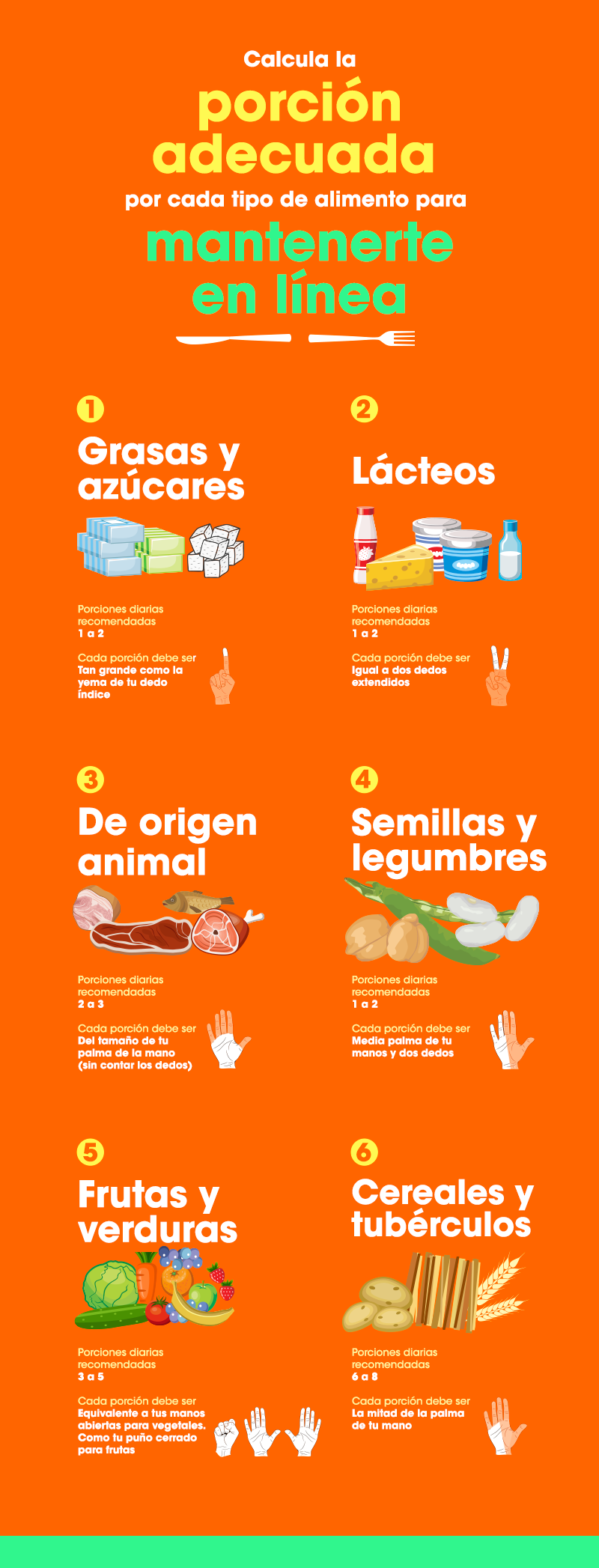 Porque no todo es ensalada… cuida tu silueta con las porciones adecuadas - infografia