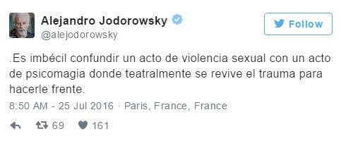 Jodorowsky crea polémica en Twitter - jodorowsky-justificación-1
