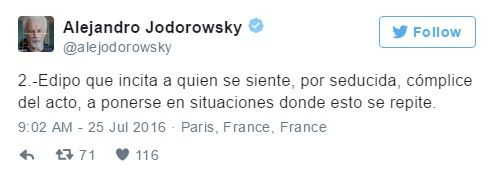 Jodorowsky crea polémica en Twitter - jodorowsky-justificación-5