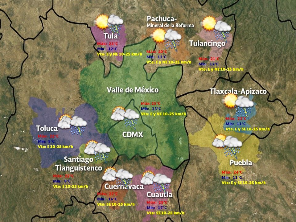 Tormentas en la mayor parte del país - mapa-valle-mexico