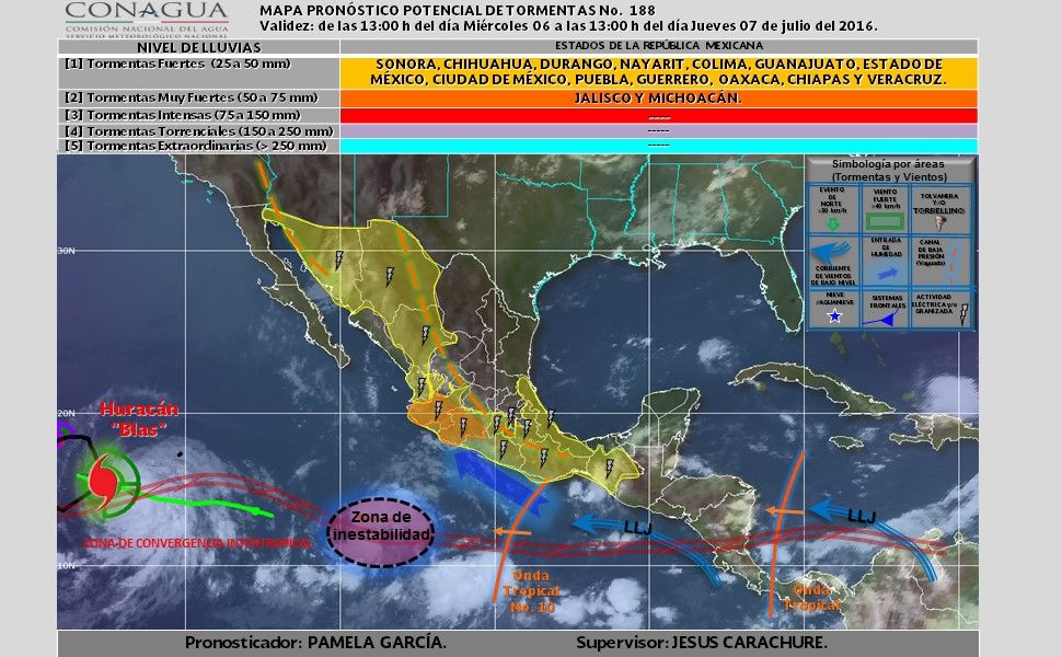 Pronostican lluvias y calor extremo en el país - potencial_tormentas