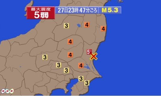 Sismo magnitud 5.3 en Japón - sismo-japon-Ibaraki-Internet